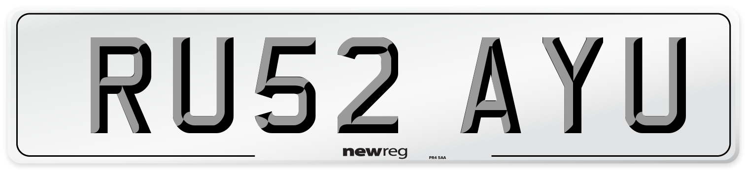 RU52 AYU Number Plate from New Reg